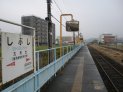 志布志駅のホームにて